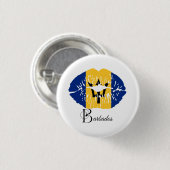 Barbados Vlag Lippen Ronde Button 3,2 Cm (Voorkant /achterkant)