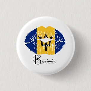 Barbados  Vlag  Lippen  Ronde Button 3,2 Cm