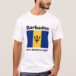 Barbados vlag + Map + Tekst T-shirt