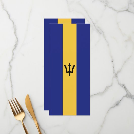 Barbados vlag menu (Voorkant / Achterkant in situ)