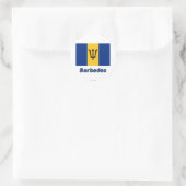 Barbados Vlag met naam Ronde Sticker (Tas)