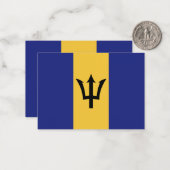 Barbados vlag notitiekaartje (Voorkant / Achterkant in situ)