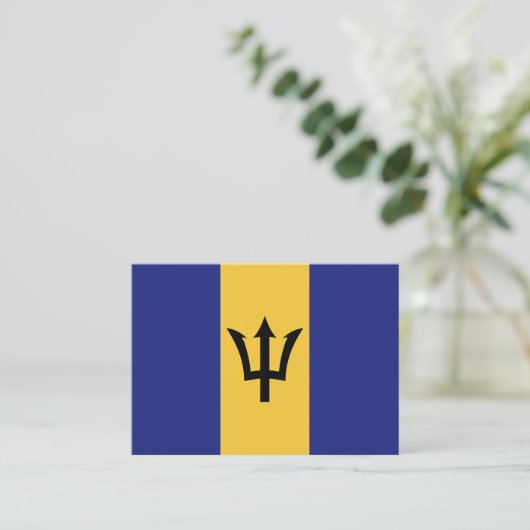Barbados vlag notitiekaartje (Staand voorkant)