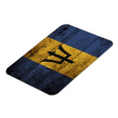 Barbados Vlag op de oude houten korrel Magneet (Linkerzijde)