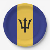 Barbados vlag papieren bordje (Voorkant)
