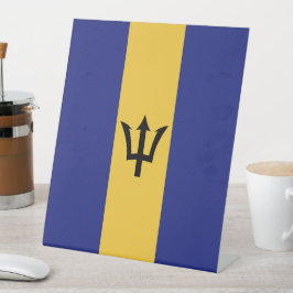 Barbados vlag reclamebord met voetstuk