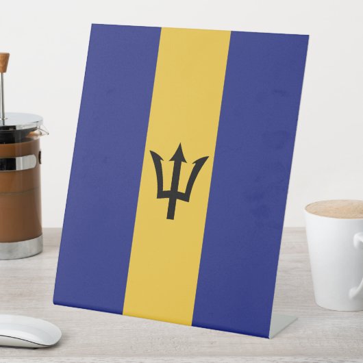 Barbados vlag reclamebord met voetstuk (Insitu)