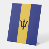 Barbados vlag reclamebord met voetstuk (Voorkant)