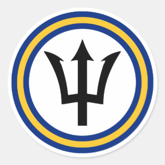 Barbados Vlag Ring Ronde Sticker