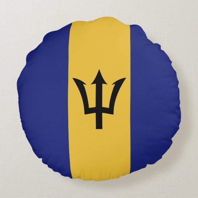 Barbados vlag rond kussen (Achterkant)
