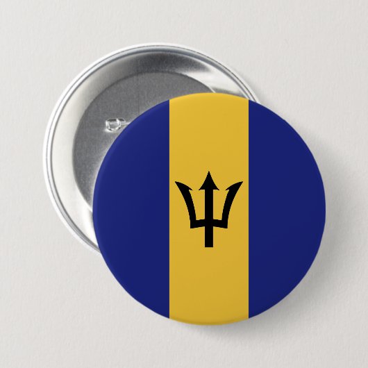 Barbados vlag ronde button 7,6 cm (Voorkant /achterkant)