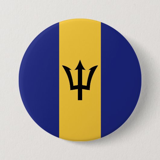 Barbados vlag ronde button 7,6 cm (Voorkant)