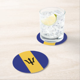 Barbados vlag ronde kartonnen onderzetter