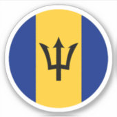 Barbados Vlag Ronde Sticker (Voorkant)