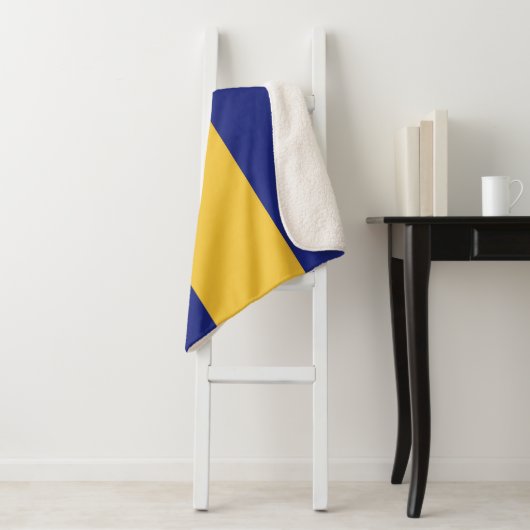 Barbados vlag sherpa deken (In situ)