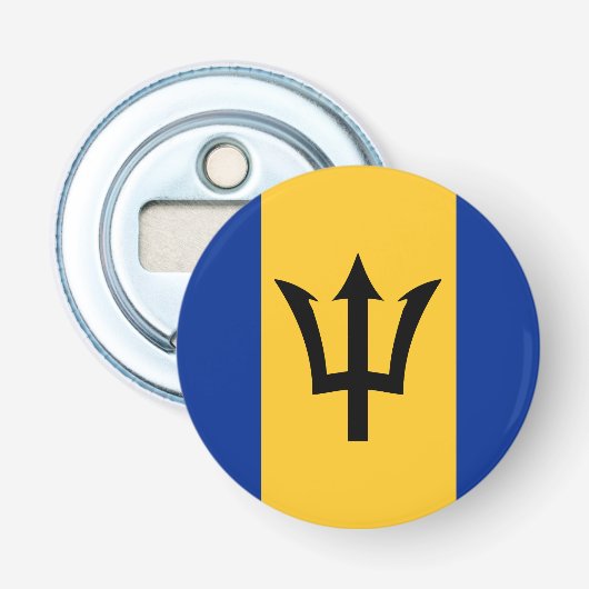 Barbados Vlag Souvenir Button Flesopener (Voorkant)