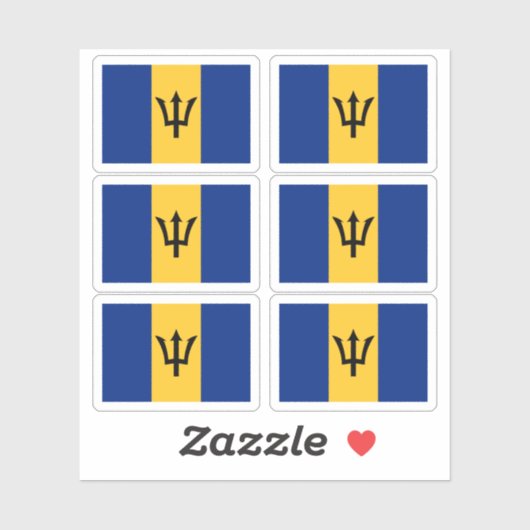 Barbados vlag sticker (Vel)