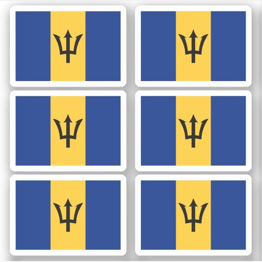 Barbados vlag sticker (Voorkant)