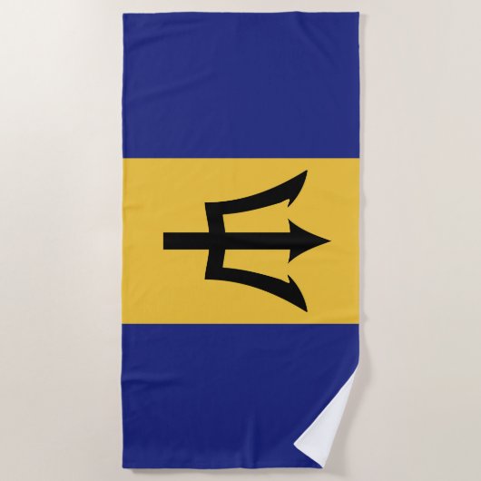 Barbados vlag strandlaken (Voorkant)