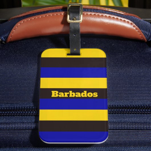 Barbados vlag Stripe kleuren Bagagelabel (Voorkant Insitu 2)