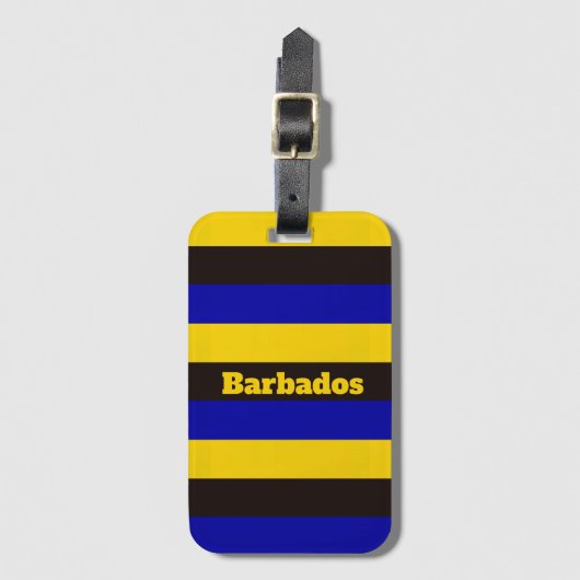 Barbados vlag Stripe kleuren Bagagelabel (Voorkant (verticaal))