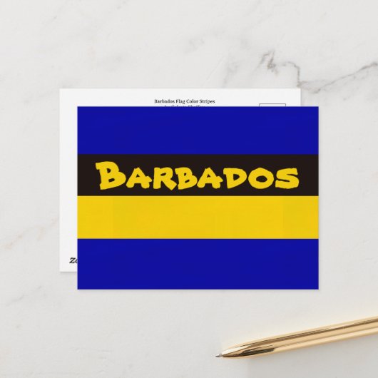 Barbados vlag Stripe kleuren Briefkaart (Voorkant / Achterkant in situ)
