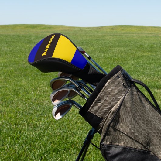 Barbados vlag Stripe kleuren Golfheadcover (Insitu)