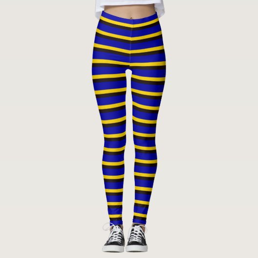 Barbados vlag Stripe kleuren Leggings (Voorkant)