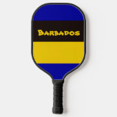Barbados vlag Stripe kleuren Pickleball Paddle (Achterkant)