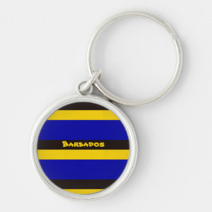 Barbados vlag Stripe kleuren Sleutelhanger