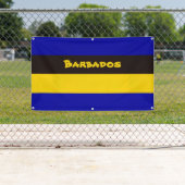Barbados vlag Stripe kleuren Spandoek (Insitu)