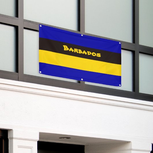 Barbados vlag Stripe kleuren Spandoek (Buitenkant Gebouw)
