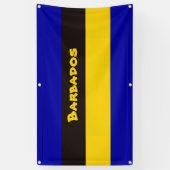 Barbados vlag Stripe kleuren Spandoek (Verticaal)