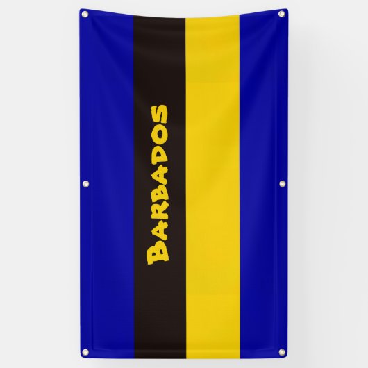 Barbados vlag Stripe kleuren Spandoek (Verticaal)