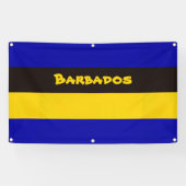 Barbados vlag Stripe kleuren Spandoek (Horizontaal)