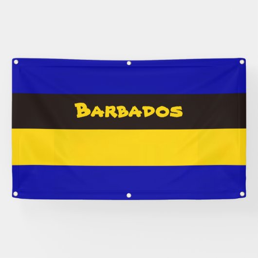 Barbados vlag Stripe kleuren Spandoek (Horizontaal)