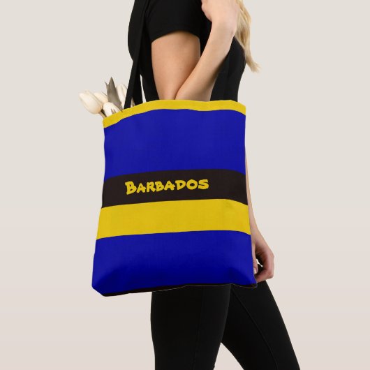Barbados vlag Stripe kleuren Tote Bag (Dichtbij)