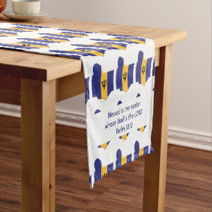 BARBADOS Vlaggenkaart Gepersonaliseerd Schrift Korte Tafelloper