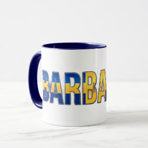 Barbados Vlagtekst Caribische Trots Design Mok