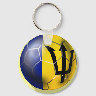 Barbados voetbal football ball Bajan flag Sleutelhanger