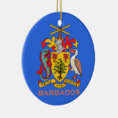 Barbados wapenschild en kerstversiering met vlag keramisch ornament (Rechts)