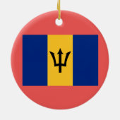 Barbados wapenschild en kerstversiering met vlag keramisch ornament (Achterkant)