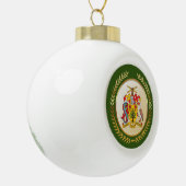 Barbados wapenschild keramische bal ornament (Links)