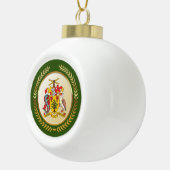 Barbados wapenschild keramische bal ornament (Rechts)