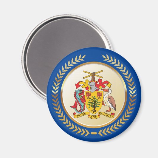 Barbados wapenschild magneet (Voorkant / Achterkant)