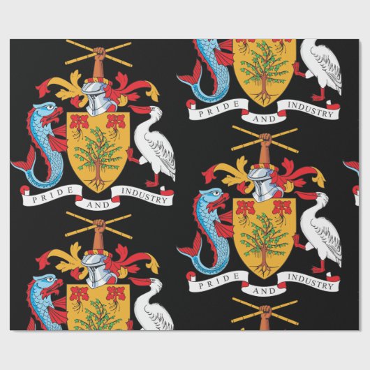 Barbados wapenschild Nationaal embleem Cadeaupapier (Vlak)