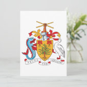 Barbados wapenschild Nationaal embleem Kaart (Staand voorkant)