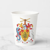 Barbados wapenschild Nationaal embleem Papieren Bekers (Voorkant)