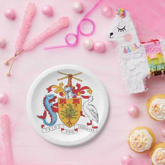 Barbados wapenschild Nationaal embleem Papieren Bordje (Feest)