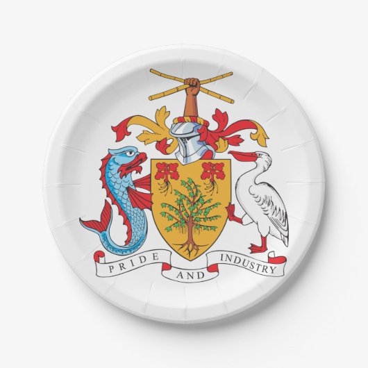Barbados wapenschild Nationaal embleem Papieren Bordje (Voorkant)
